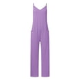 thumbnail image 4 of HexaHive Women's Summer European - Style Jumpsuit with Large Pockets and Suspenders, 4 of 5