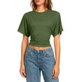thumbnail image 4 of cocolona Crop Tops for Women, Summer Short Sleeve T-shirts Fashion Casual Loose Blouses Basic Tees, 4 of 7