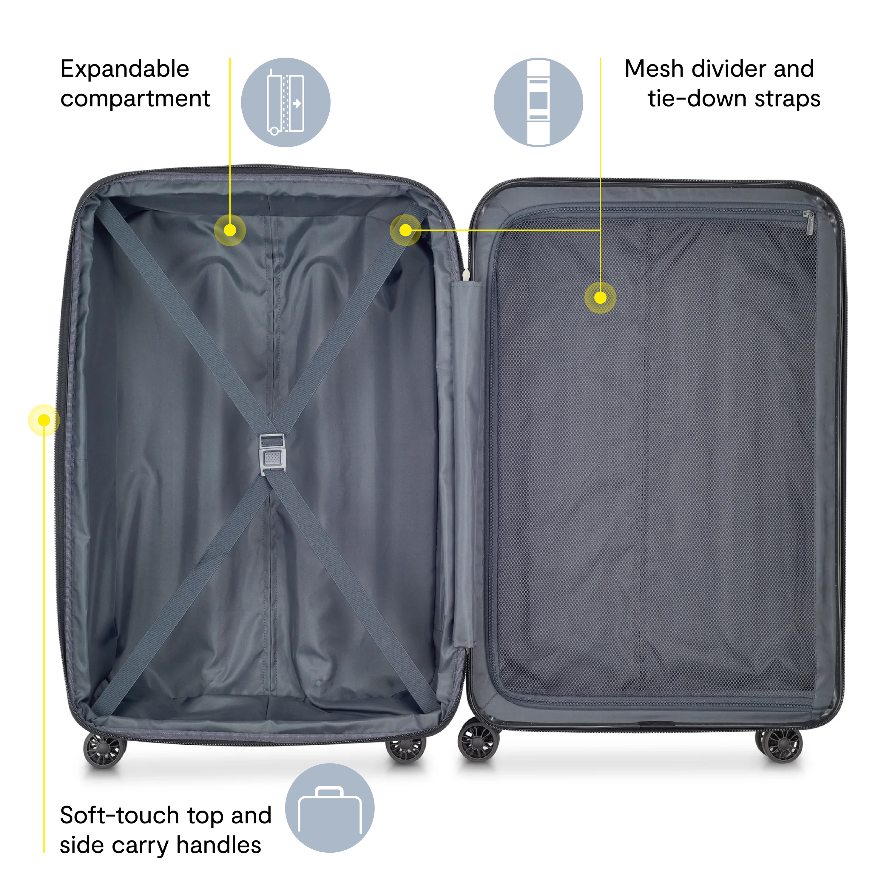 DELSEY PARIS Helium Aero 29" Hardside Expandable Spinner Checked Luggage, Metallic Blue