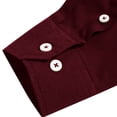 thumbnail image 3 of LIIPEE Men Shirts Father's Day Gifts Casual Button Down Collar Tab Long Sleeve Solid Color Ribbed Button Up Shirts Male Single Yoke Regular Breathable Fashion Versatile Tops With Pocket,XXXXL, 3 of 7