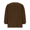 thumbnail image 5 of LEKWK Womens Linen Blouse Loose Fit Scoop Neck 3/4 Puff Sleeve Boho Tops Elastic Cuff Tunic Tops Button Down Front Pleated Casual Vacation Outfits, 5 of 7