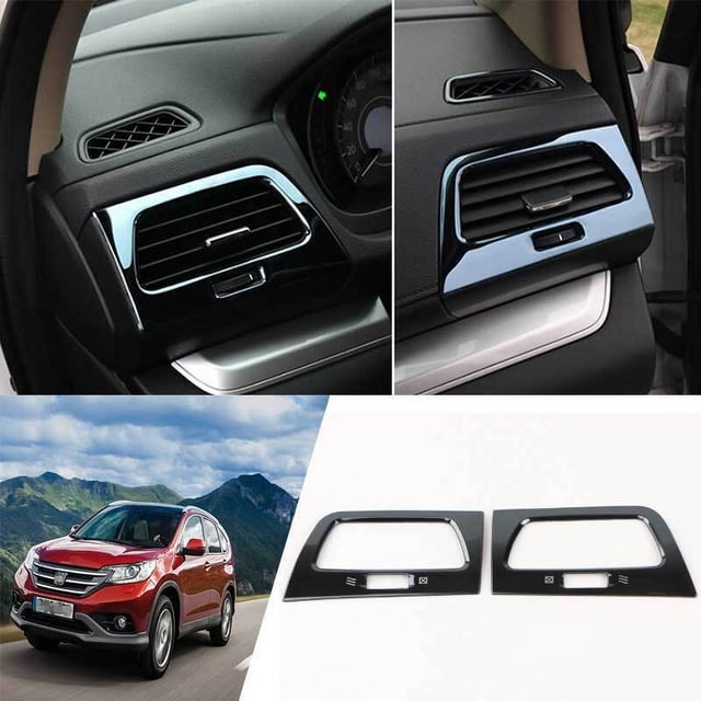 Suitable for Honda CRV CR-V 2012 - 2016 Black Steel Console AC L&R Air Outlet Vent Trim -