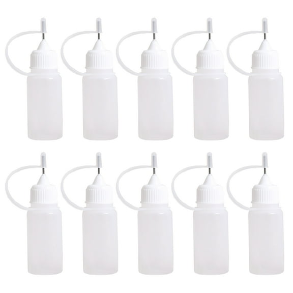 10pcs 10ml Plastic Squeezable Tip Applicator Bottle Dropper Bottles with Needle