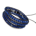 thumbnail image 1 of Fait Main en Alliage de Cuir Pierre Naturelle Perle Déclaration Bracelet Bracelet Manchette Corde 3 Wrap Réglable Bijoux Collection Turquoise Turquoise Noir Cordon en Cuir, 1 of 2