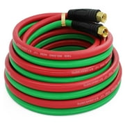 MOTMAX Oxygen Acetylene Hose, 1/4" x 25 ft with 9/16"-18 B Fittings Welding Cutting Torch Twin Hose