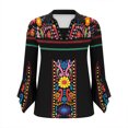 thumbnail image 7 of Viluyesy Women's 3/4 Sleeves T-Shirt Lapel Collar Shirt Tops Comfortable Fashionable Relaxed Lapel Collar Petal Loose Blouse Black Size S, 7 of 7