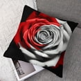 thumbnail image 7 of nygtbtfer Flower Throw Pillow Covers Red Gray Black Decorative Pillow Covers Couch Bed Sofa Square Pillow Cover Red Black Linen Pillow Case Spring Summer (Red Black) White, 7 of 7