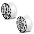 thumbnail image 1 of Glow in the Dark Soft Silicone Crossbones Skull Saddle Ear Plugs, Pair, 1 of 2