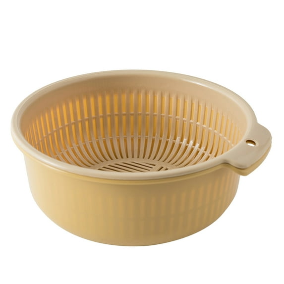 Double-layer Washing Basket Drip Basket Portable Kitchen Plastic Hollowing Drain Multi-purpose Drain Basket(Random Color)