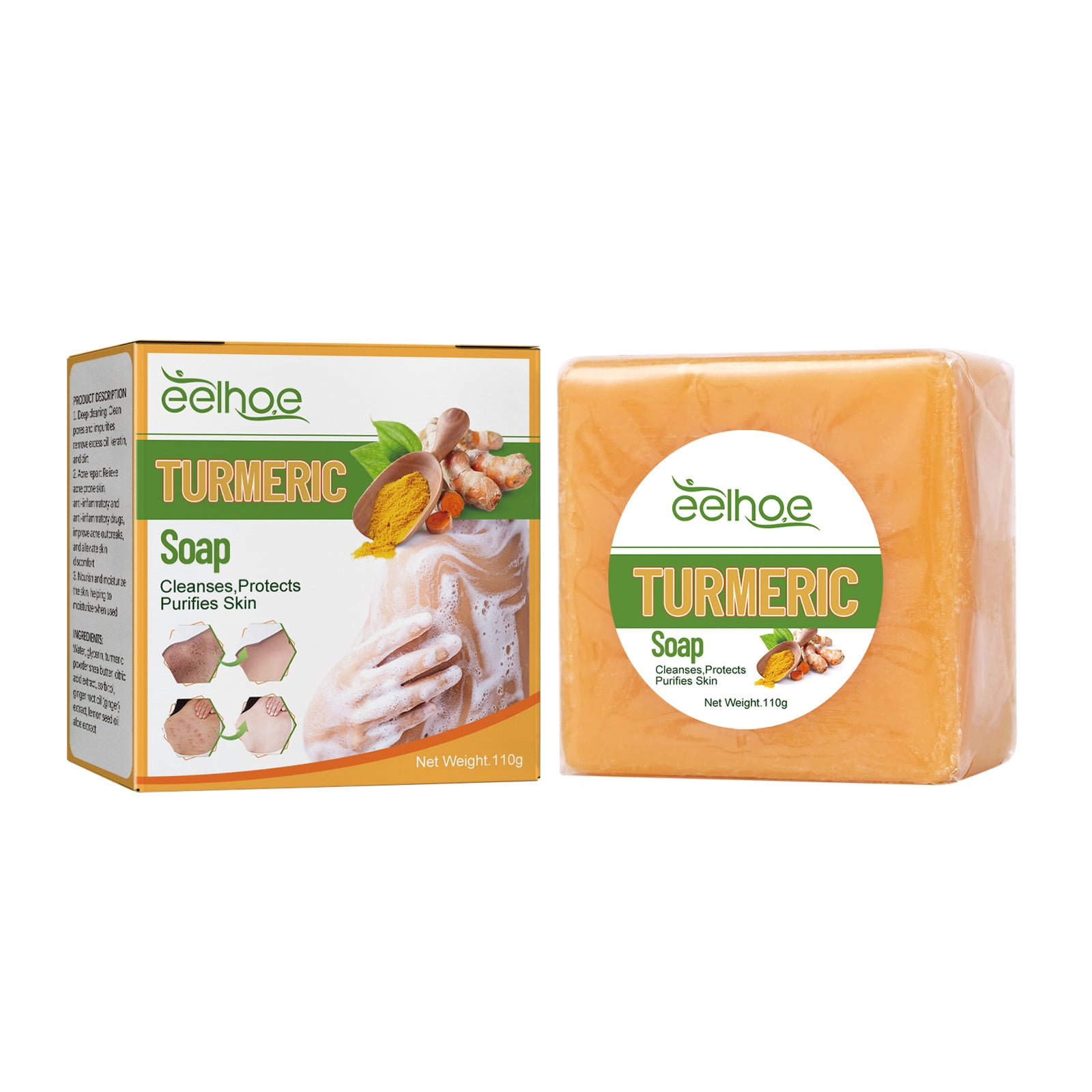 Kurkuma-Peeling-Seife – Natürliche Tiefenreinigung Für Gesicht & Körper, 70 G