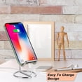 thumbnail image 2 of MENKEY Cell Phone Stand for Desk, Cute Metal Silver Cell Phone Stand Holder Desk Accessories, Compatible with All Mobile Phones, iPhone, Switch, iPad, 2 of 5