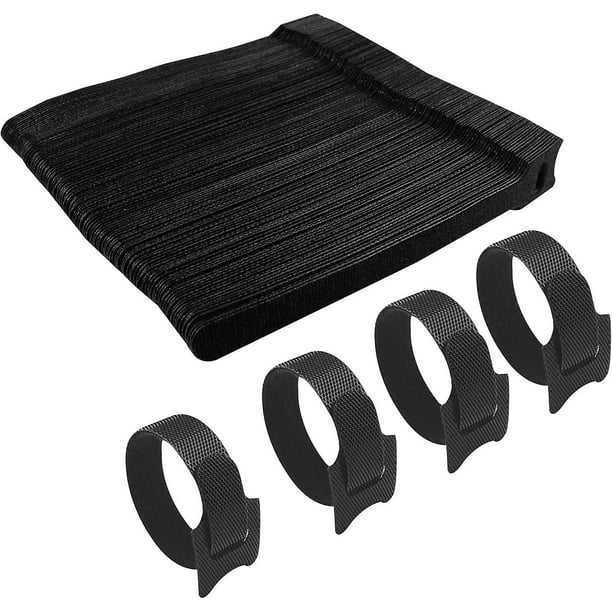120 Pieces 12 X 150mm Velcro Cable Ties (black Set), Reusable Nylon
