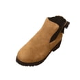 thumbnail image 2 of LRGSHF Women's Ankle Boots Chunky Low Heels Booties Slip On Elastic Fall Short Boots Round Toe Solid Faux Suede Casual Booties Back Bow Decor Non-Slip Comfortable Walking Shoes, 2 of 5