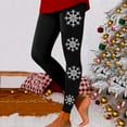 thumbnail image 1 of MKLEKYY Leggings navideños con estampado de copos de nieve para mujer, pantalones de yoga para fitness y deportes., 1 of 4