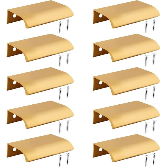 10 Pack Finger Edge Pull Furniture DrawerHandles Hidden Cabinet Kitchen Drawer Handles,Finger Edge Pull for Home Kitchen Door Drawer Cabinet 80mm/3.15"