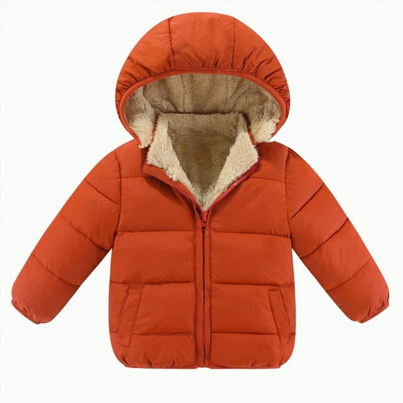 MYShe MYShe Kids Boy Girl Winter Hooded Puffer Jackets Coats Light Weight Padded Outerwear Boys Coat Khaki,12-18 Months