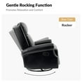 thumbnail image 3 of Power Genuine Leather Recliner Chairs Set of 2 Nailhead Trim Swivel Rocking Power Lounges Apartment Black, 3 of 8
