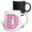 Multicolor, variant on 3drose, Cute Pink on Pink Hearts Monogram Initial D, 11oz Two-tone Yellow Mug