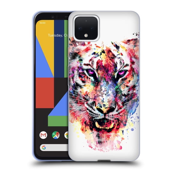 Head Case Designs Officially Licensed Riza Peker Animals Eye Of The Tiger Soft Gel Case Compatible with Google Pixel 4
