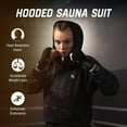 thumbnail image 3 of Hayabusa Pro Boxing Hooded Sauna Suit For Men and Women Set Includes Nylon PVC Coated Fabric Jacket and Pants - Black, Large, 3 of 6