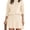 beige, variant on Women 2‑Piece Knit Outfit, Long Sleeve Sweater Top & Pleated Mini Skirt Set