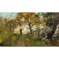 thumbnail image 2 of Emil Jakob Schindler 24x16 Gold Ornate Framed and Double Matted Museum Art Print Titled - Woodland Path with Decorative Figures, 2 of 4