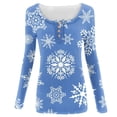 thumbnail image 3 of Jienlioq Mode Femmes Décontracté Manches Longues Imprimé Col Rond T-Shirt Ample Blouse Tops, 3 of 5