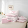 thumbnail image 5 of Erosebridal Pink Bow Tie Bedding Sets Twin Size, Initial Z Letter Comforter Sets with Sheets, Cute Catoon Decor, Reversible 7-Piece, 5 of 6