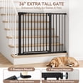 thumbnail image 4 of Baby Safety Gate, Caveen Extra Tall 36'', 29.5-46'' Wide Baby Gate Stairway and Hallway, for Ages 6 to 36 Months, Black, 4 of 9