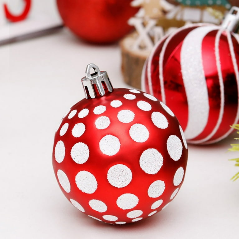 Red and white christmas balls deals