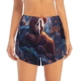 thumbnail image 2 of Pofeuu Lazy Stone Bear Print Women's Athletic Shorts Running Workout Shorts Tummy Control Quick Dry Gym Shorts with Pockets Double layer sports shorts-Medium, 2 of 7