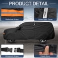 thumbnail image 6 of Unique Bargains 210D-PU Car Cover Black for Toyota Sequoia 210.63"x80.71"x66.93", 6 of 8