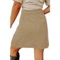 thumbnail image 2 of ZANKLEY Womens Corduroy Skirts Spring  Summer Fall Winter High Waisted Button Down A-line Short Mini Skirt with Pockets, 2 of 5