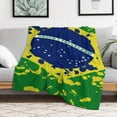 thumbnail image 5 of Brazil Flag Splash Art Flannel Blanket Lightweight Blanket for Couch Sofa Bed, Super Soft Cozy Print Warm Blanket, 5 of 7