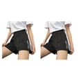thumbnail image 2 of Sonducket Pantalones cortos casuales de verano sueltos de cintura alta pierna ancha letras laterales bordado Streetwear para niñas baloncesto Blanco METRO 2piezas, 2 of 6