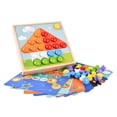 thumbnail image 1 of Rompecabezas Montessori Pegboard, Rompecabezas 3D Ladrillos de Construcción Juguetes de Mosaico Juguetes Educativos Rompecabezas Rompecabezas para Niñ Vida CUTICAT Tablero perforado de clavos de hongos, 1 of 8