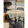 thumbnail image 5 of Outdoor Tablecloth with Umbrella Hole for Patio/Picnic/Party/Camping, Spring Daisy Waterproof Table Cloth Square Cover Washable, Country Vintage Yellow White Floral Leaf (60"x 60"), 5 of 8