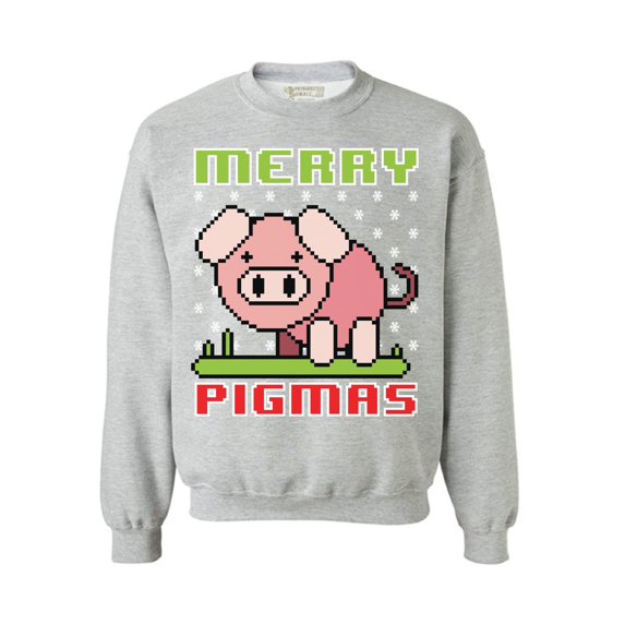 Awkward Styles Merry Pigmas Sweatshirt Piggy Christmas Sweater Funny Christmas Sweaters for Animal Lovers Cartoon Pig Ugly Christmas Sweater Cute Christmas Gifts Holiday Sweater Holiday Pig Crewneck