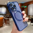 thumbnail image 3 of Compatible with IPhone 14 Pro Max Magnetic Case Glitter ,Compatible with MagSafe ,Camera Protector Luxury Plating Cute Bling Shiny Clear for Women Girls Cover Case for Iphone14promax (Dark blue), 3 of 13