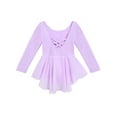 thumbnail image 4 of Arshiner Kids Girls Classic Long Sleeve Leotard Dance Ballet Dress Leopard,8-9Y,Purple, 4 of 8