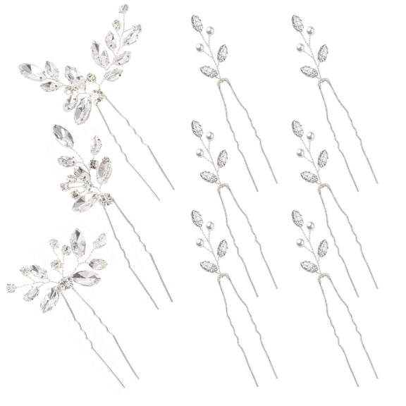 9 Pieces Bohemian Wedding Hair Pins, Retro Leaf and Pearl Hair Clips, Secure Grip Bridal Hair Jewelry Set for Women, Daily Wear or Special Occasions