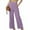 Purple, variant on Idoravan Women's Plus Size Pants Fashion Womens Casual Elastic Waist Pocket Solid Color Trousers Long Pants