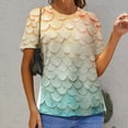 thumbnail image 6 of Mermaid Fish Scales Women's T-Shirt Short Sleeve T Shirts Tops Tee Ladies Loose T, 6 of 6