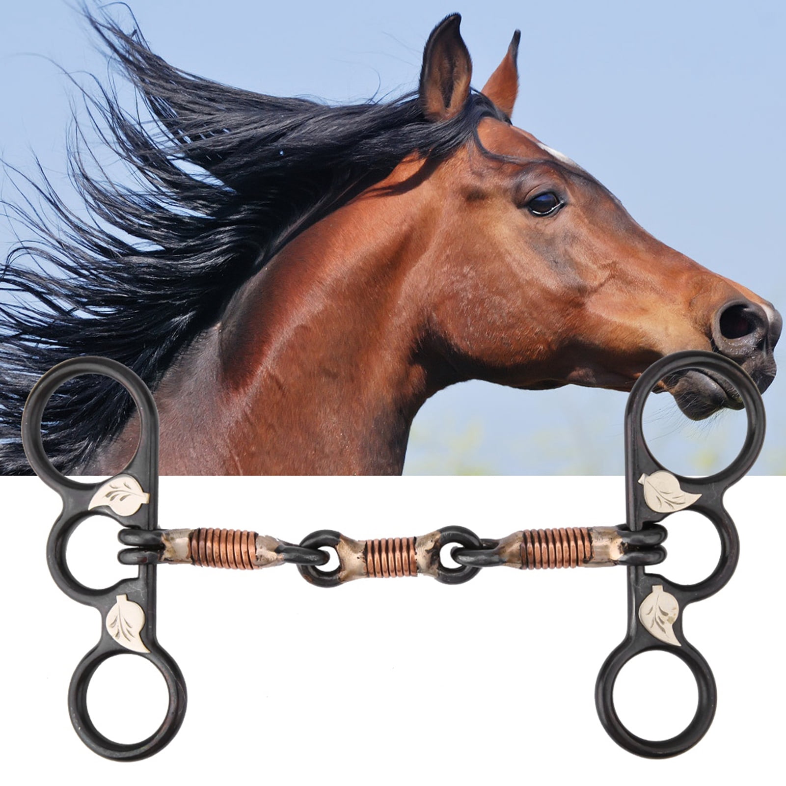 SZLIFE Horse Snaffle avec des Anneaux, Un Morceau de Snaffle