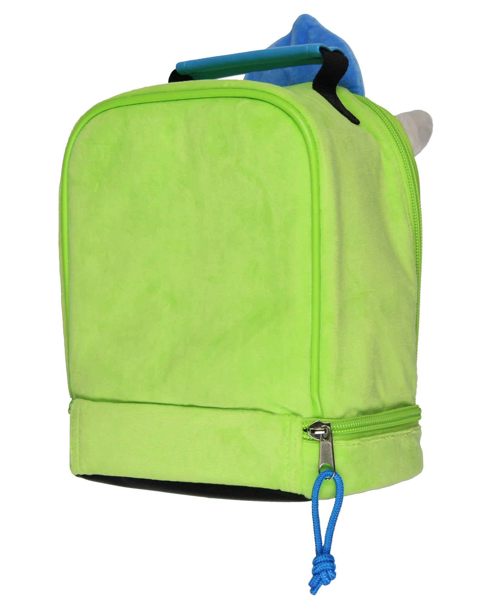 Disney Monsters Inc Lunch Box Mike Wazowski Plush Fuzzy Embroidered Face 3D Ears and Hat Insulated Lunch Bag Tote For Hot And Cold Food 9"