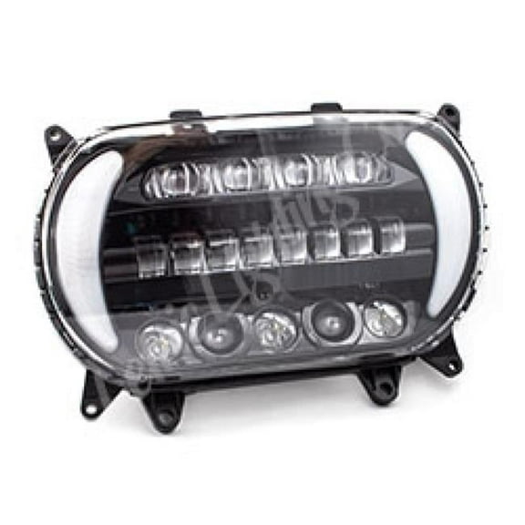 Letric Lighting LLC-5LRA-TS 96-13 Early Road Glide LED Black & Chrome Headlight with Turn Signals