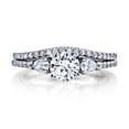 thumbnail image 2 of Metal Masters Womens 1.32Ct Sterling Silver 2Pc Round-cut Bridal Set Engagement Wedding Ring Cz, 2 of 5