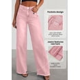 thumbnail image 2 of Pantalones PRETTYGARDEN de Pierna Ancha, Tiro Alto, Elásticos, Rosados Talle 14, 2 of 5