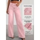 thumbnail image 2 of Pantalones PRETTYGARDEN de Pierna Ancha, Tiro Alto, Borde Deshilachado, Rosa, 2 of 5