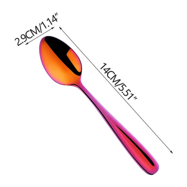Mini Cucharas para Postres Mini Cuchara de Color de Acero Inoxidable, Pequeñas Cucharaditas Lindas Y Cucharas de Mezcla, así Como Cucharas de Postre para Niños